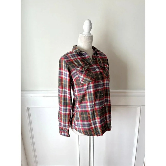 Eddie Bauer Cotton Flannel Button Down Long Sleeve Shirt XS - Picture 2 of 5